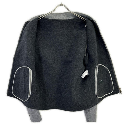 RING JACKET Wool Cashmere Double Face Zip Jacket Gray Size 2