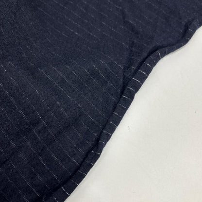KANEMASA Navy High Gauge Milled Wool Stripe Shirt Size M