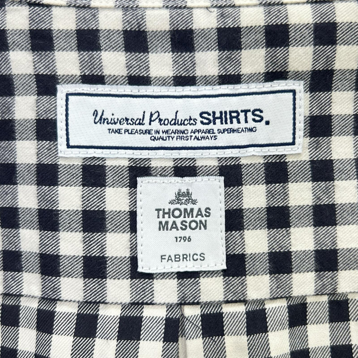 UNIVERSAL PRODUCTS Thomas Mason Block Check Long Sleeve Shirt Size 1