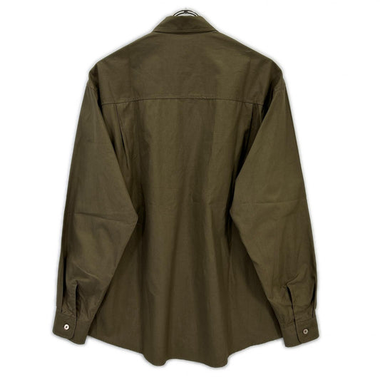 AURALEE 24AW Khaki Washed Finx Twill Big Long Sleeve Shirt Size 3