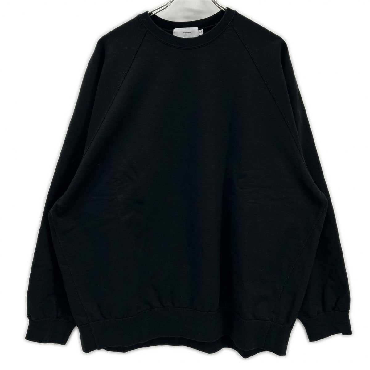Graphpaper Black Ultra Compact Terry Neck Sweatshirt Size S