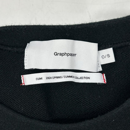 Graphpaper Black Ultra Compact Terry Neck Sweatshirt Size S