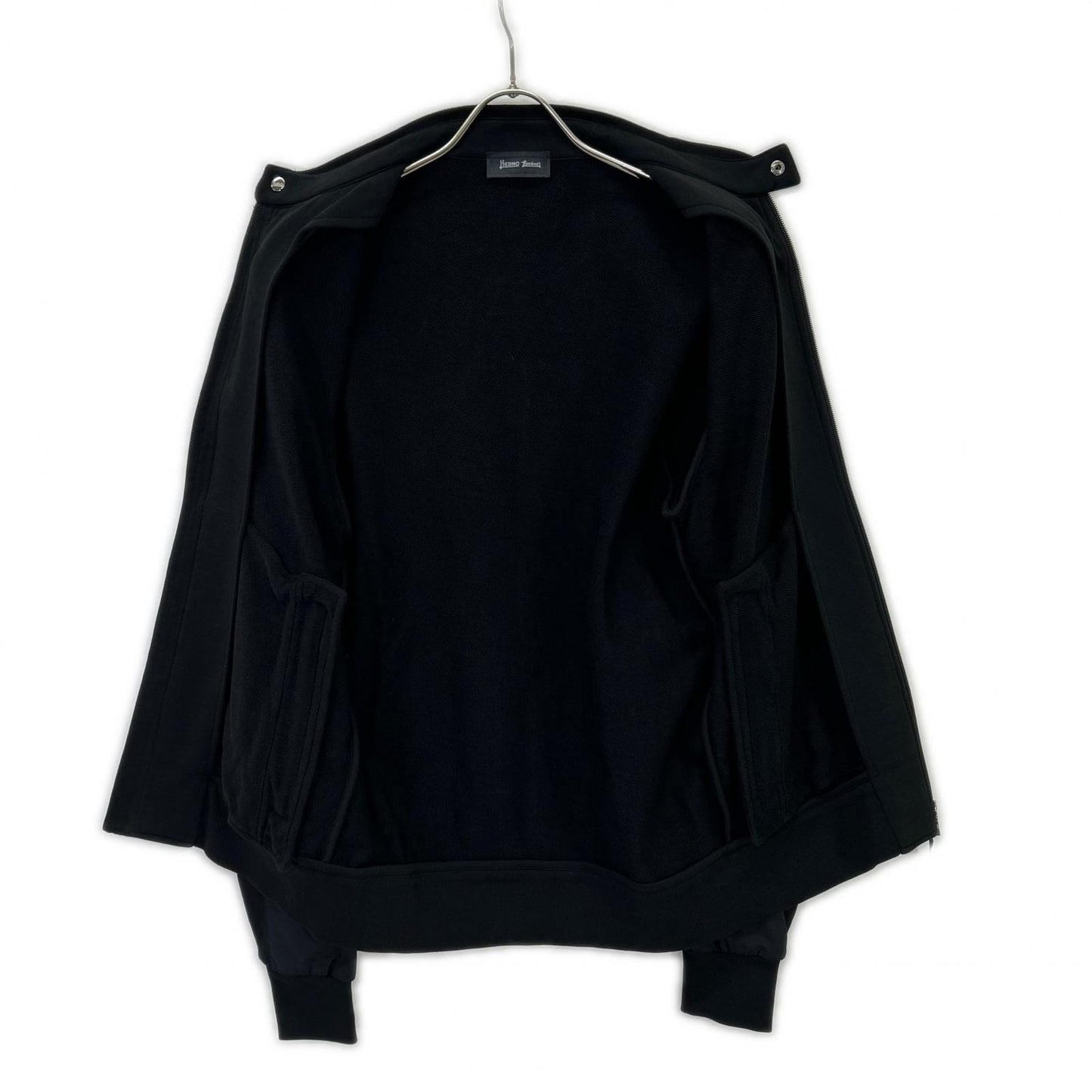 HERNO Black Laminar Cotton/Nylon Mixed Sweat Jacket Size 48