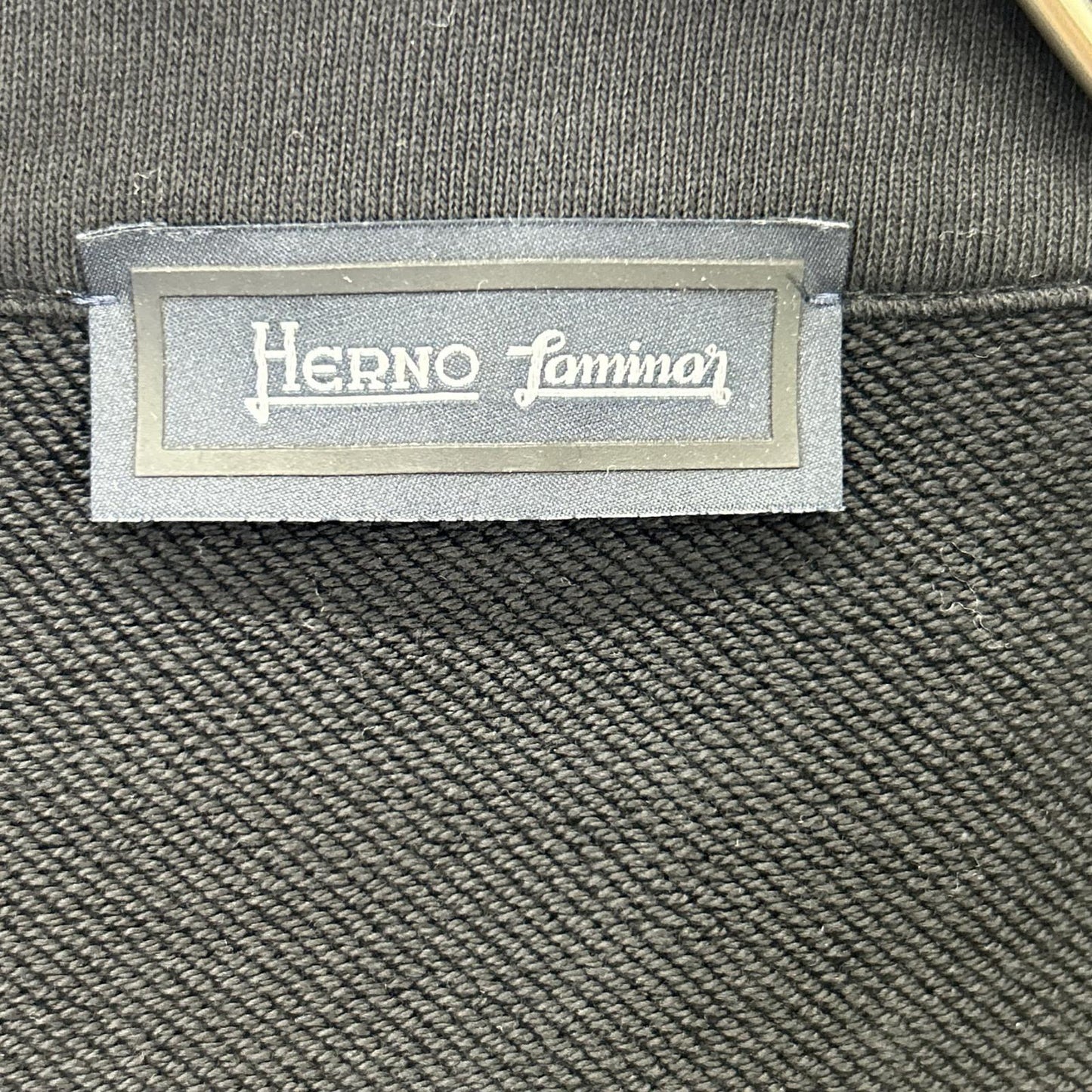 HERNO Black Laminar Cotton/Nylon Mixed Sweat Jacket Size 48