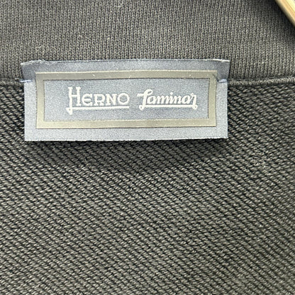 HERNO Black Laminar Cotton/Nylon Mixed Sweat Jacket Size 48