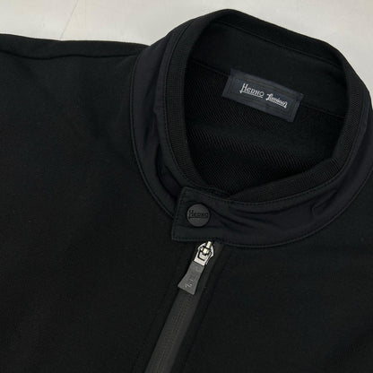 HERNO Black Laminar Cotton/Nylon Mixed Sweat Jacket Size 48