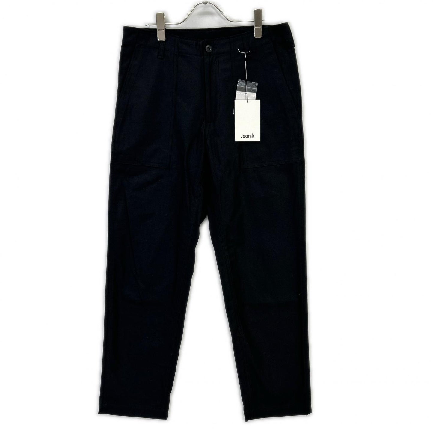 Jeanik Black Cotton Zip Fly Double Baker Pants Size 33