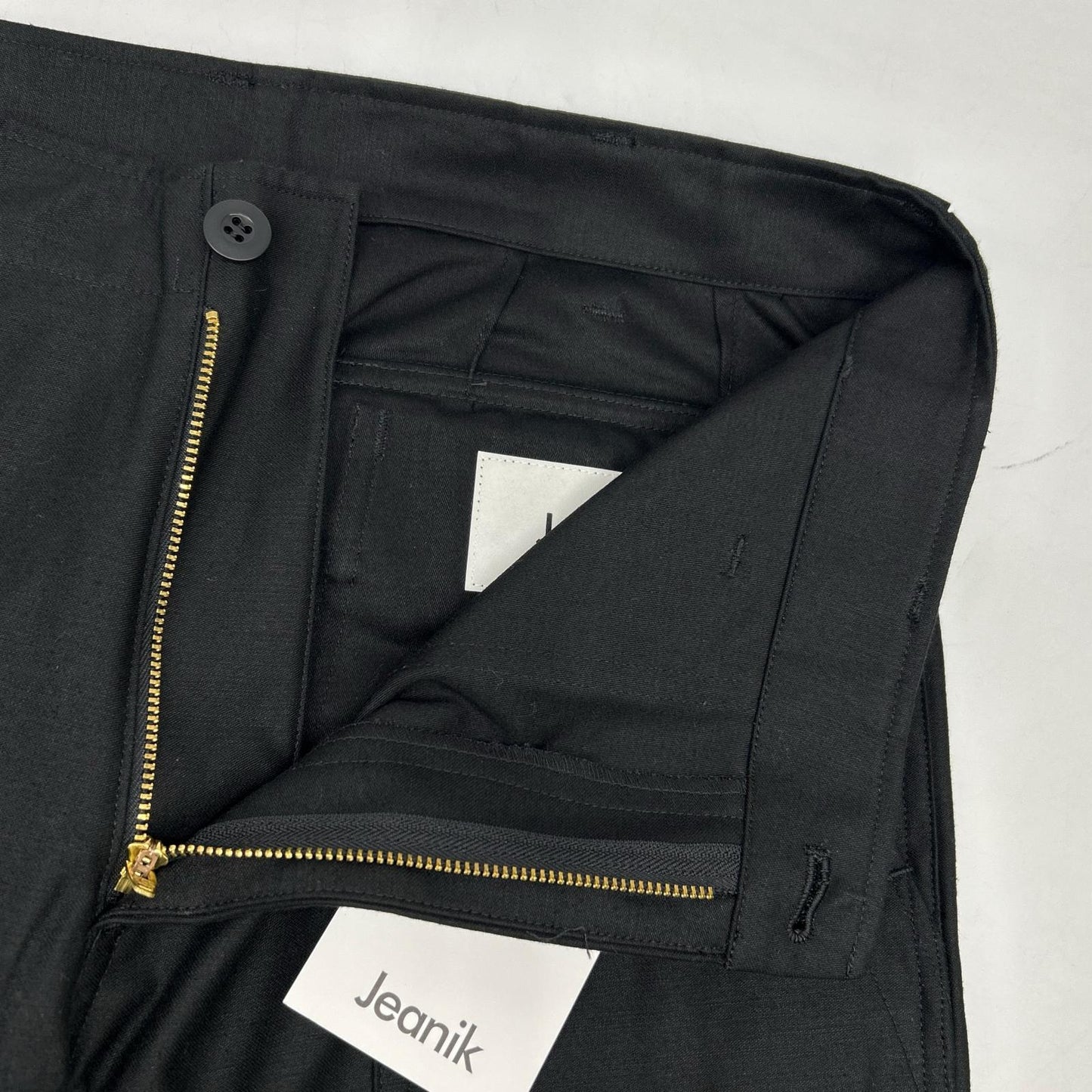 Jeanik Black Cotton Zip Fly Double Baker Pants Size 33