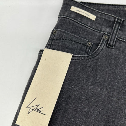 YCHAI ROBUSTO Washed Black Cotton Tapered Jeans Size 31
