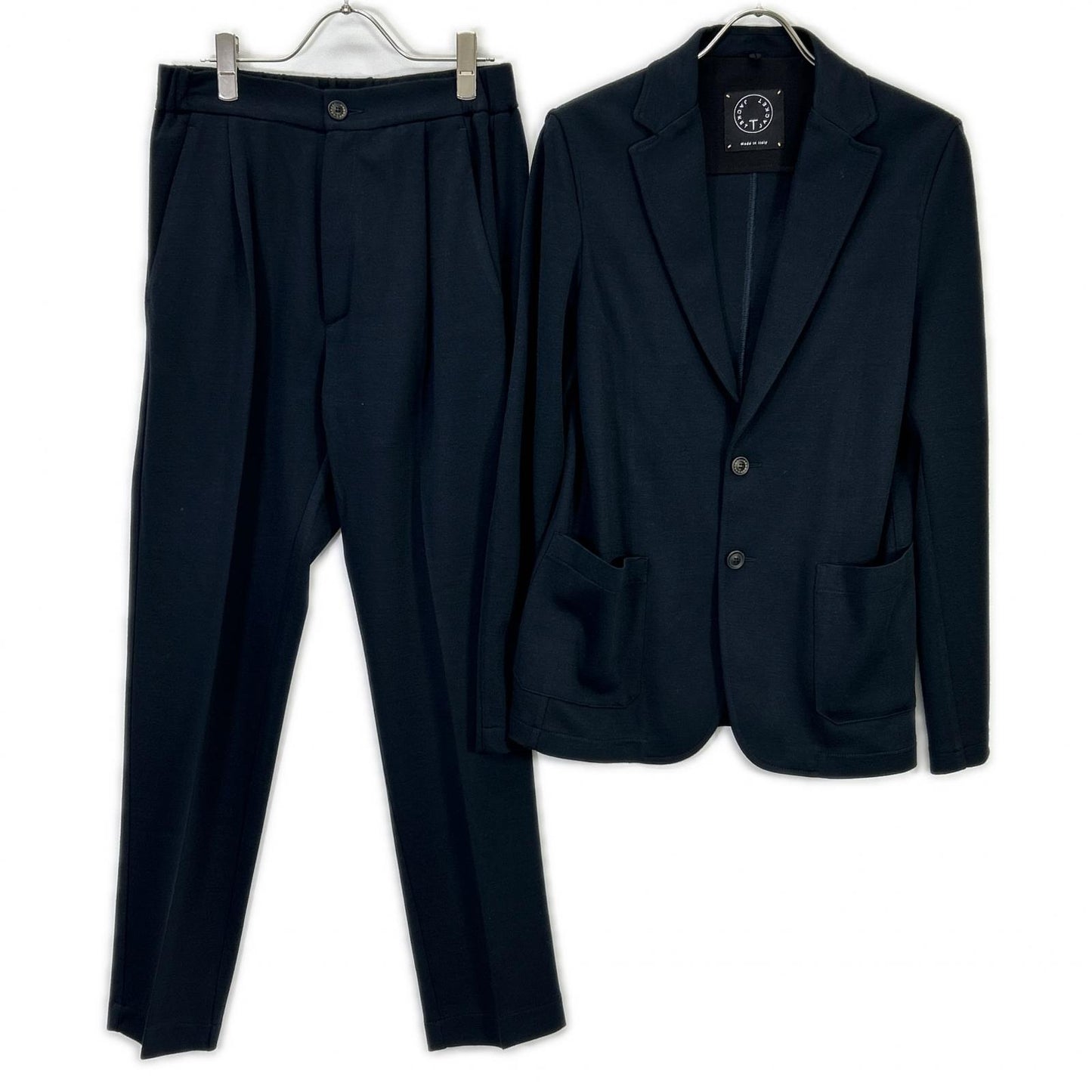 T-JACKET 51BA419J Navy Virgin Wool 2B Knit Blazer Size M