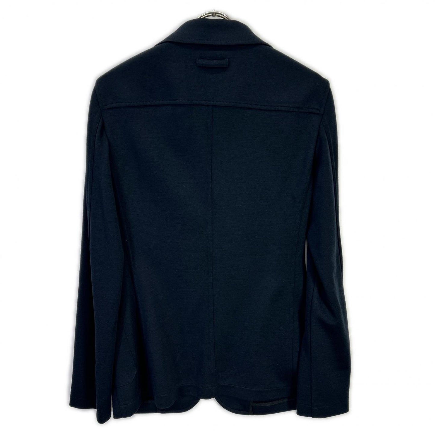 T-JACKET 51BA419J Navy Virgin Wool 2B Knit Blazer Size M