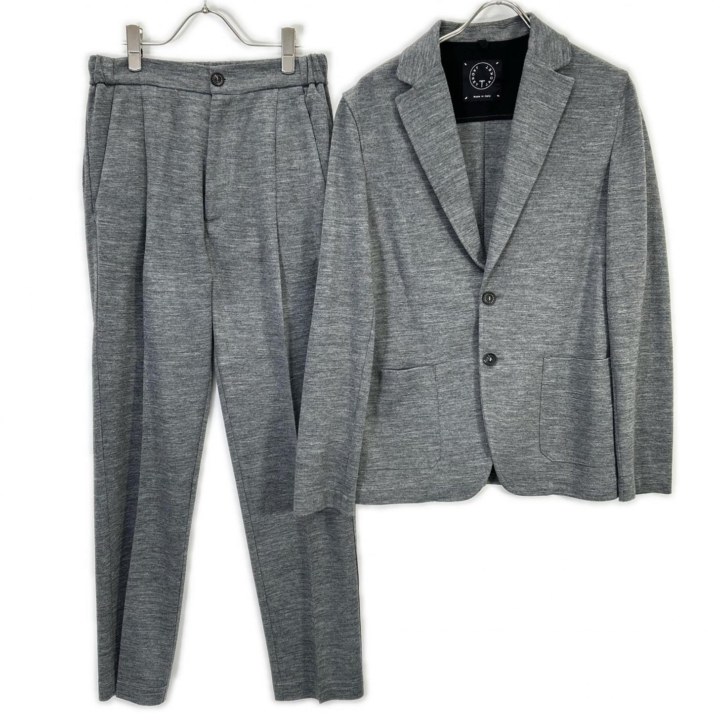 T-JACKET 51BA419J Gray Cotton Blend 2B Blazer Size M