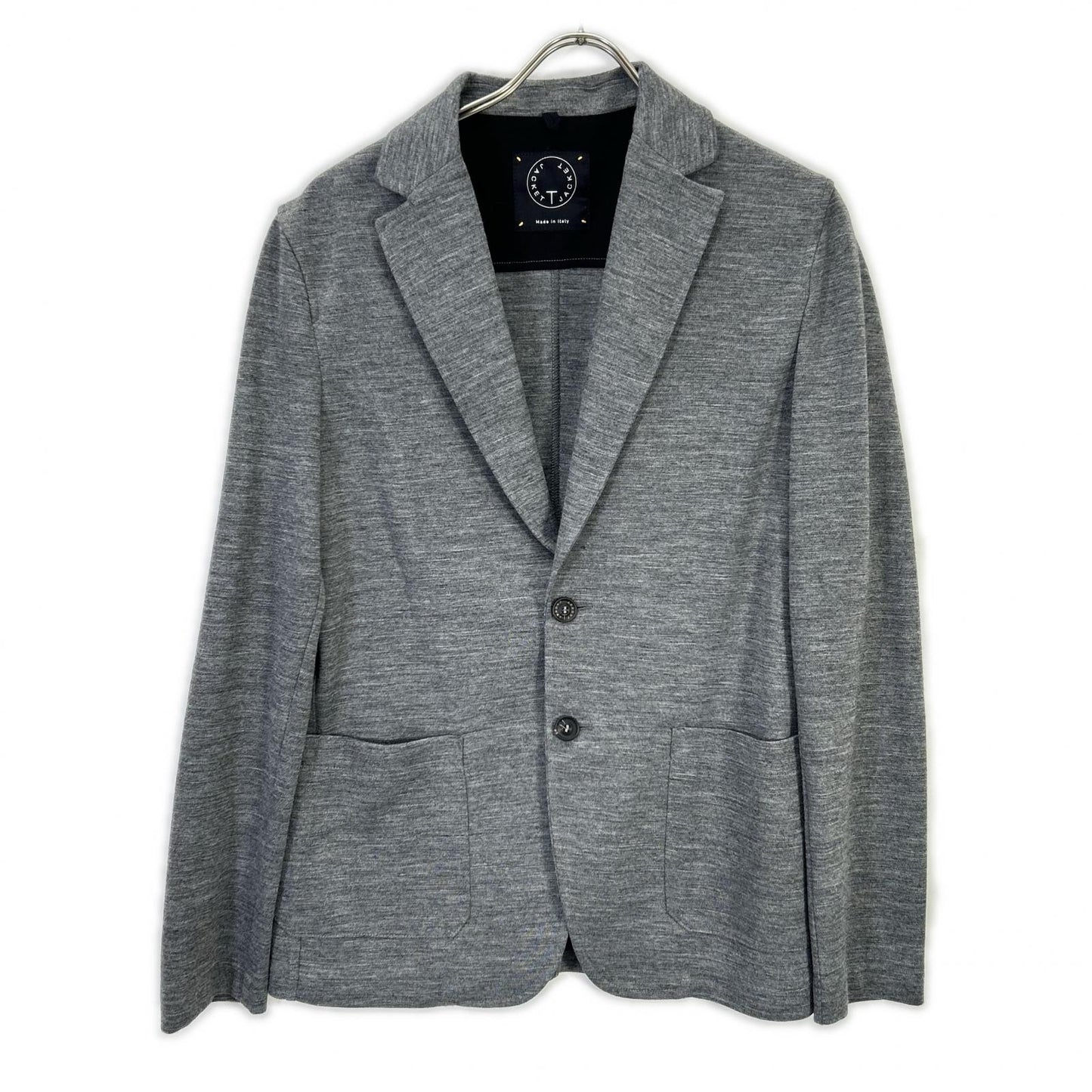 T-JACKET 51BA419J Gray Cotton Blend 2B Blazer Size M