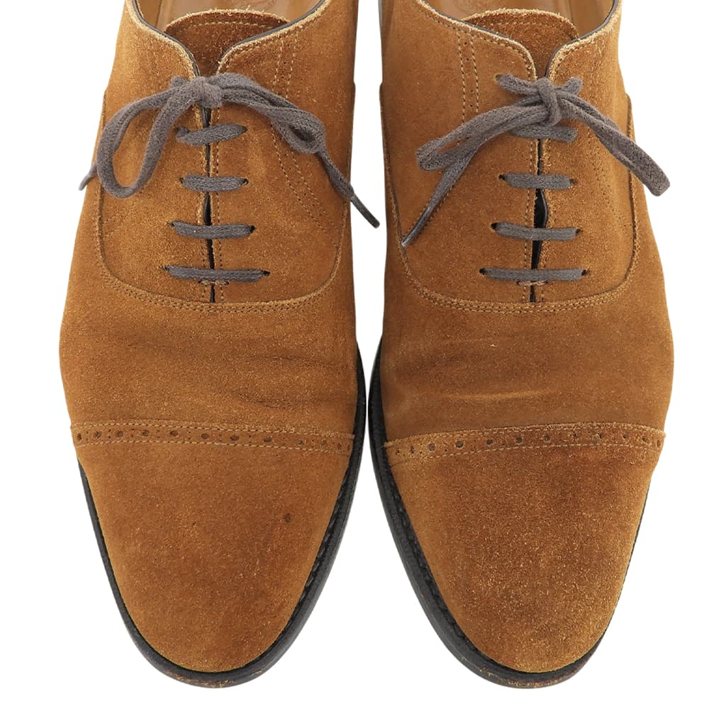 RENDO Suede Brogue Straight Tip Shoes Camel Sneakers