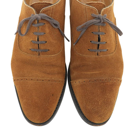 RENDO Suede Brogue Straight Tip Shoes Camel Sneakers