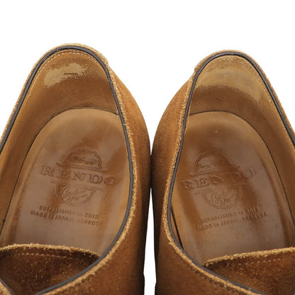 RENDO Suede Brogue Straight Tip Shoes Camel Sneakers