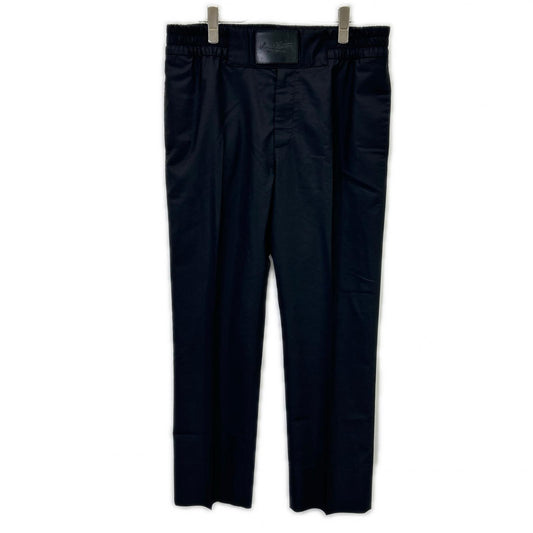 LOUIS VUITTON Leather Patch Wool Pants Black Size 42