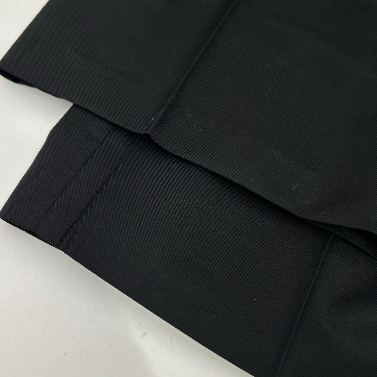 LOUIS VUITTON Leather Patch Wool Pants Black Size 42