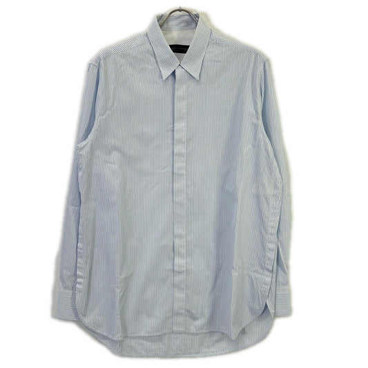 LOUIS VUITTON 17AW Cotton Stripe Shirt Light Blue Size M