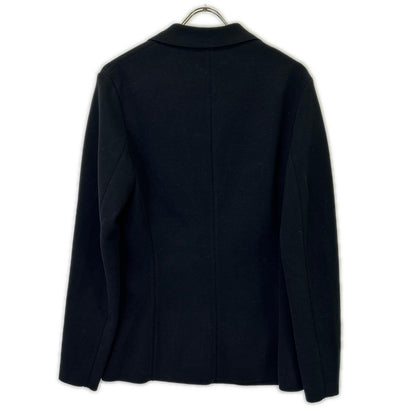 LOUIS VUITTON Black Cotton Leather Tailored Blazer Size S