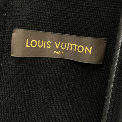 LOUIS VUITTON Black Cotton Leather Tailored Blazer Size S