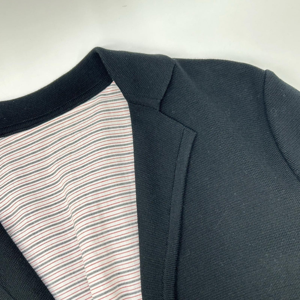 LOUIS VUITTON Black Cotton Leather Tailored Blazer Size S