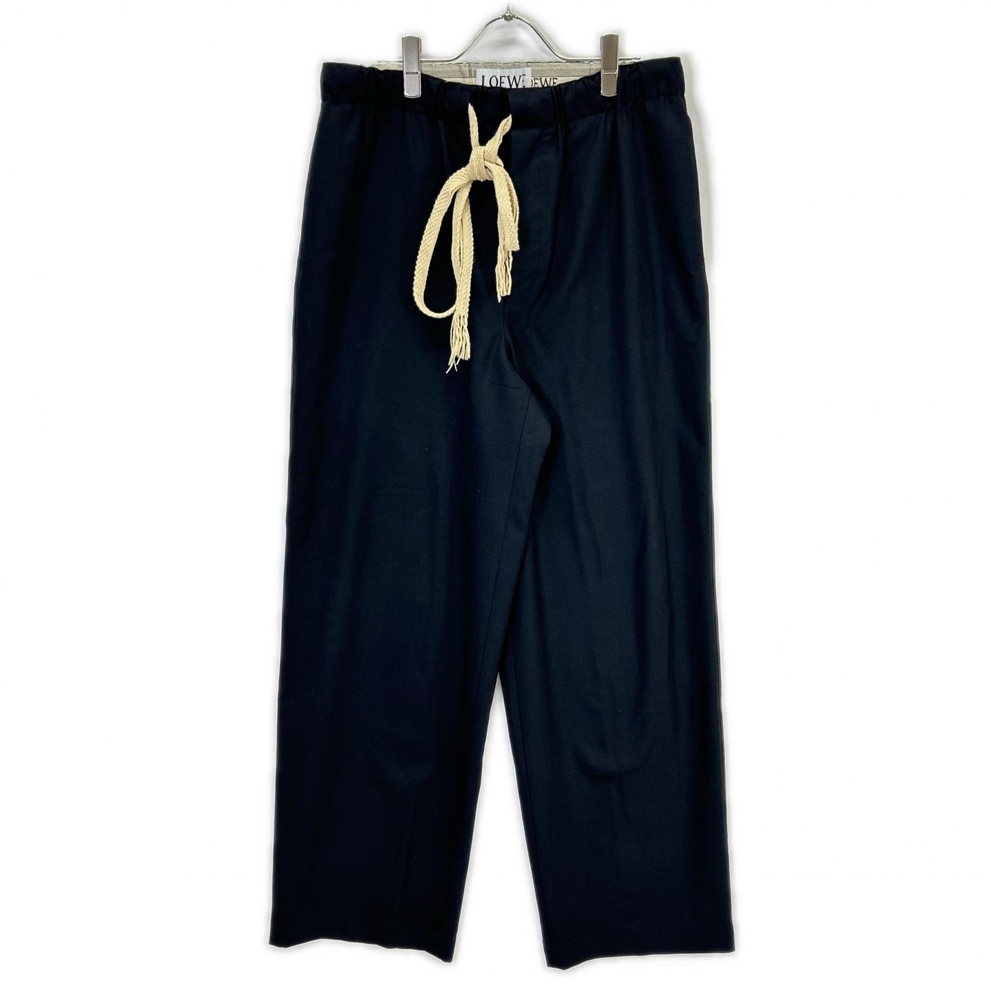 LOEWE Wool Drawstring Pants Black Size M