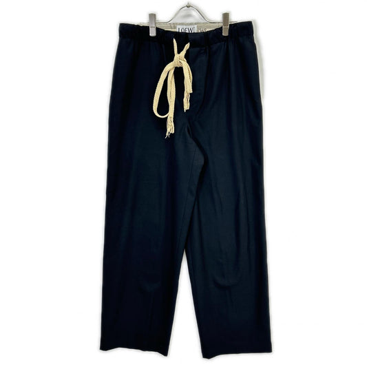LOEWE Wool Drawstring Pants Black Size M