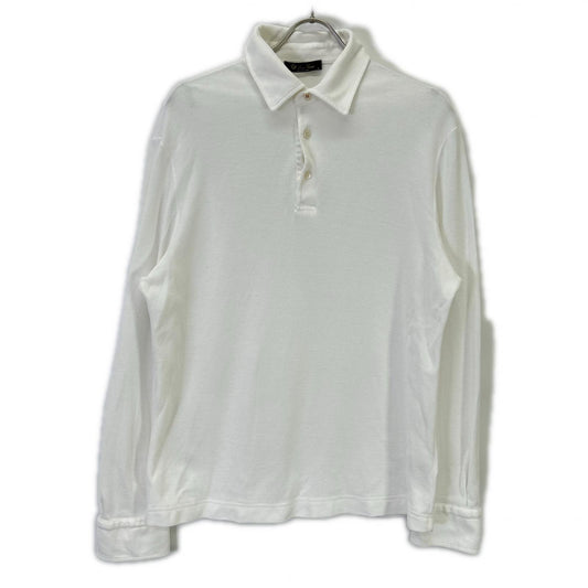 Loro Piana Cotton Pullover Long Sleeve Polo White Size L