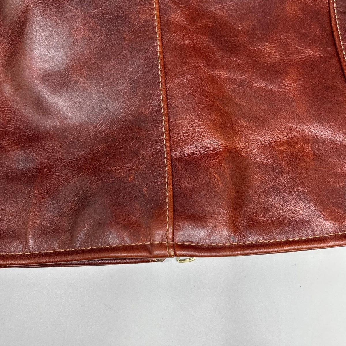 VANSON Brown 9D Octagon Leather Single Rider Jacket Size 36