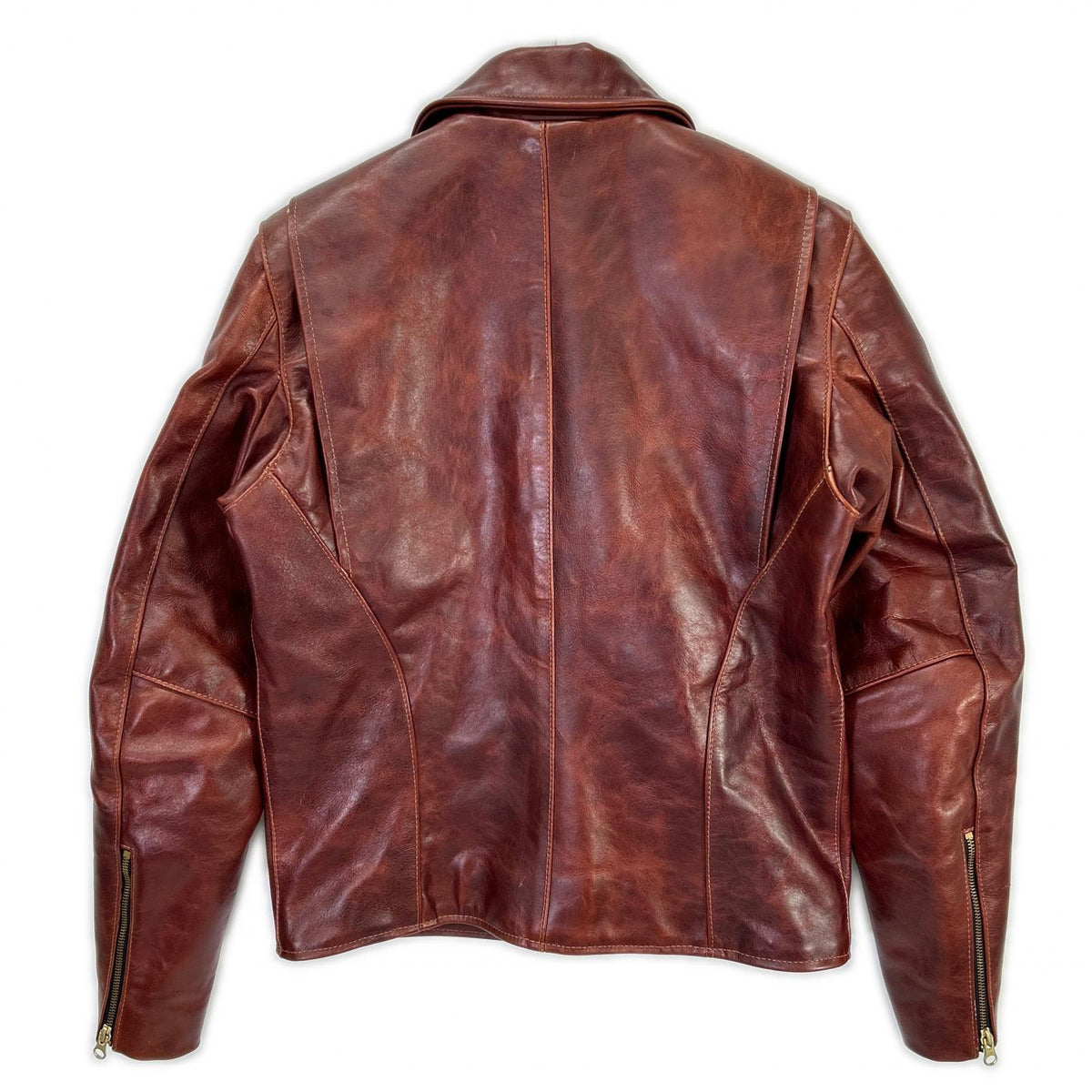VANSON Brown 9D Octagon Leather Single Rider Jacket Size 36