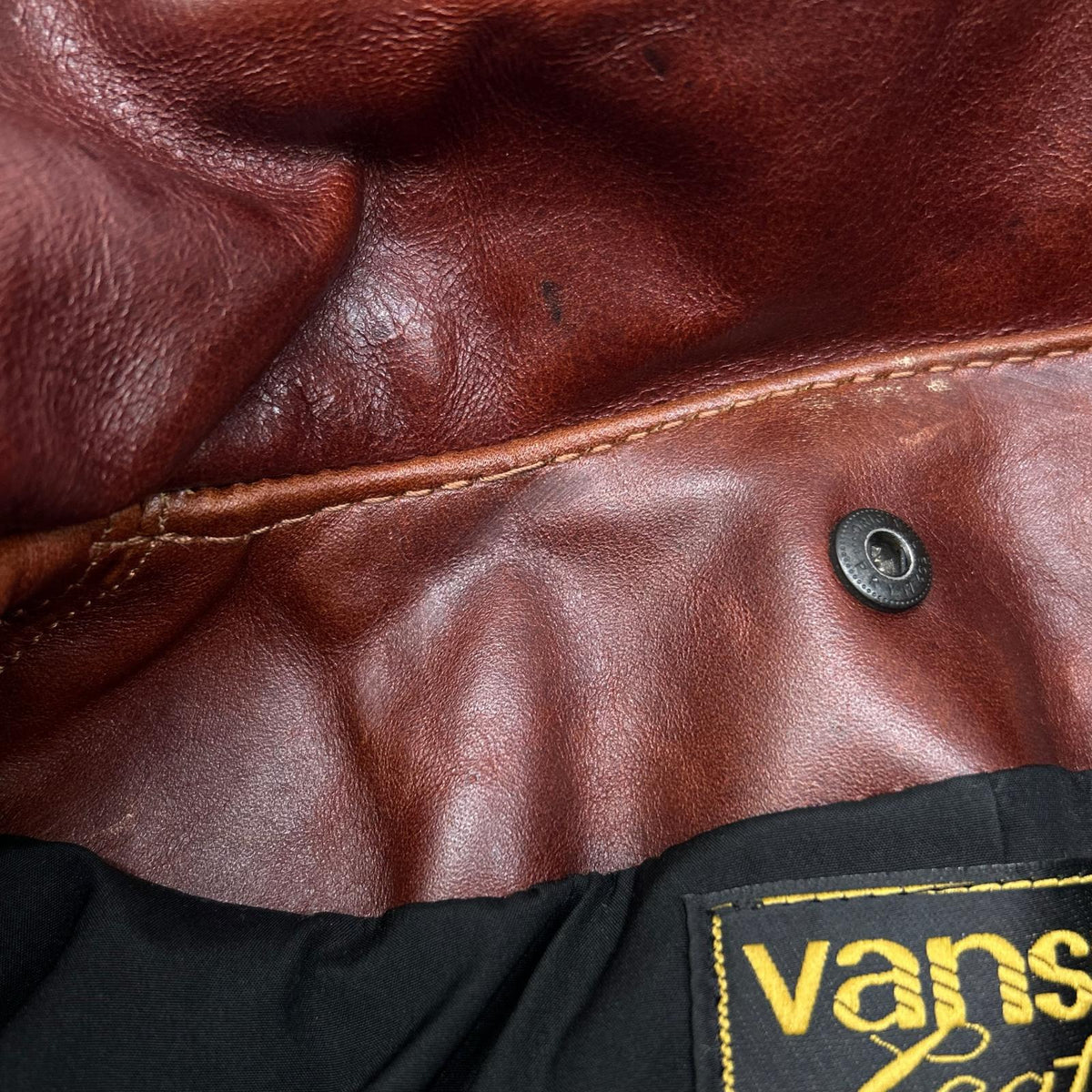 VANSON Brown 9D Octagon Leather Single Rider Jacket Size 36