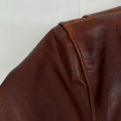 VANSON Brown 9D Octagon Leather Single Rider Jacket Size 36