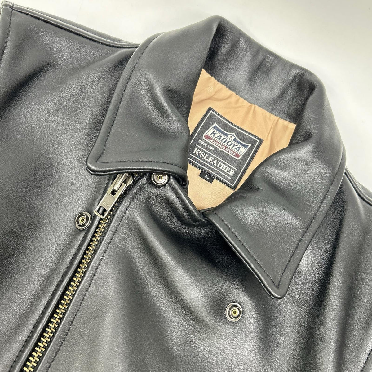 KADOYA K's Leather Cowhide Double Rider Jacket Black Size L