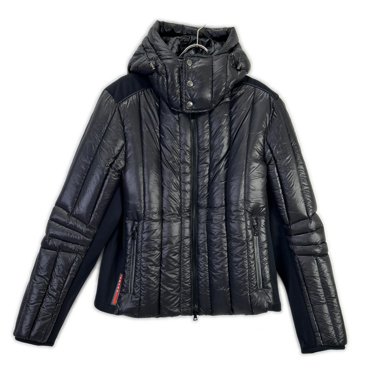 PRADA SPORT Nylon Paneled Down Jacket Black Size 52