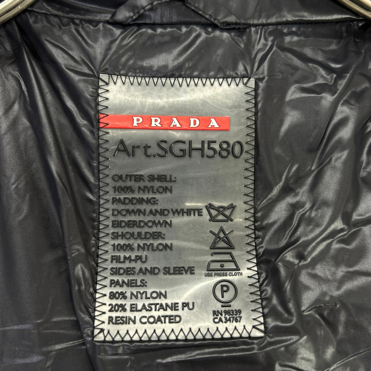 PRADA SPORT Nylon Paneled Down Jacket Black Size 52