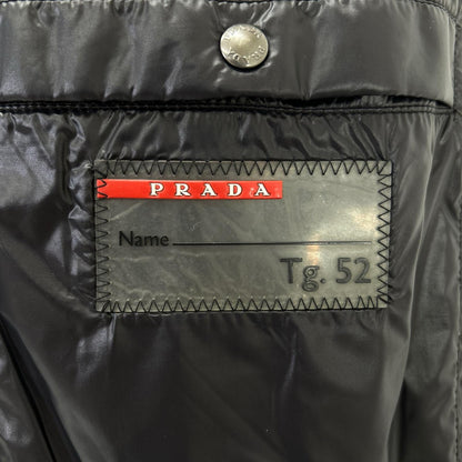 PRADA SPORT Nylon Paneled Down Jacket Black Size 52