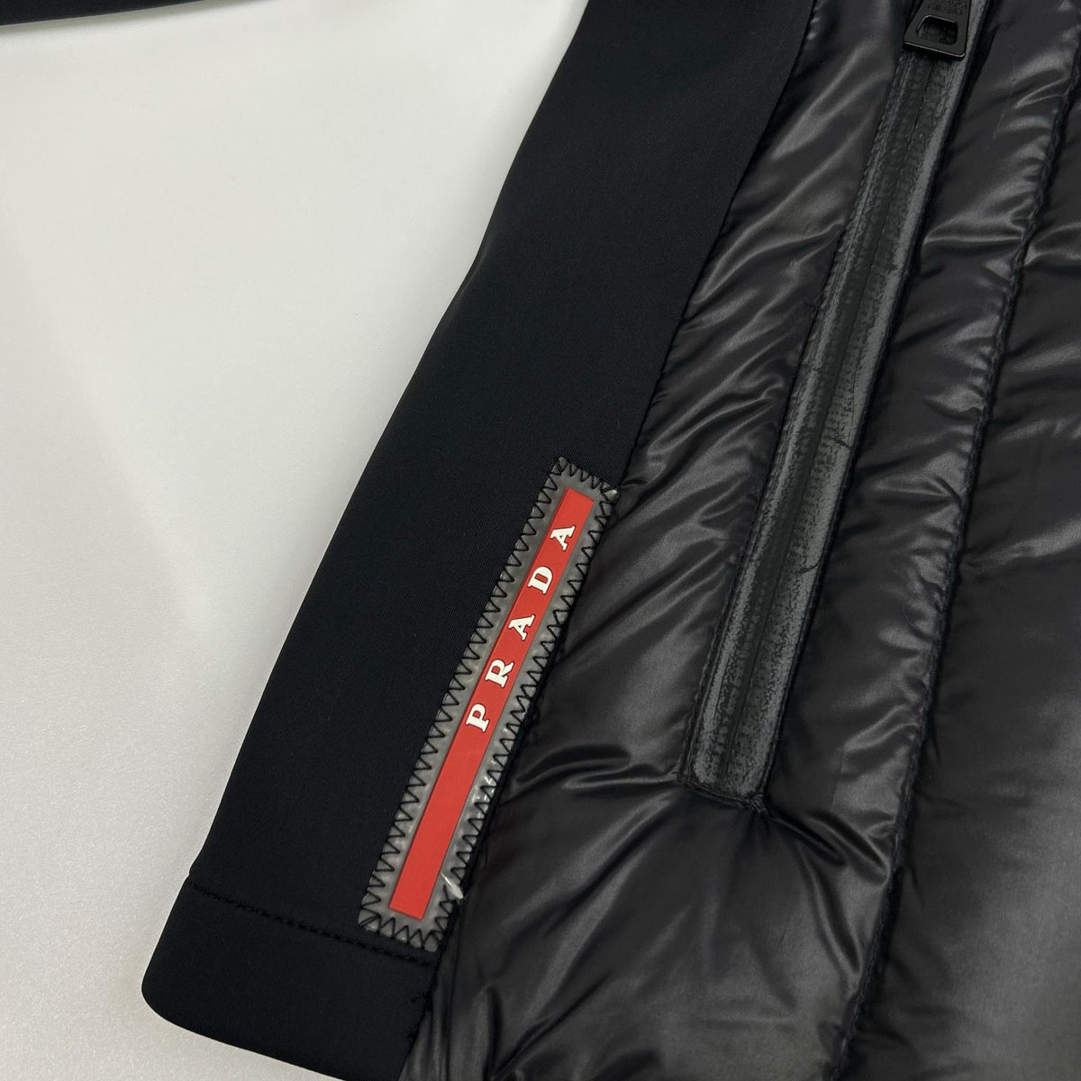 PRADA SPORT Nylon Paneled Down Jacket Black Size 52