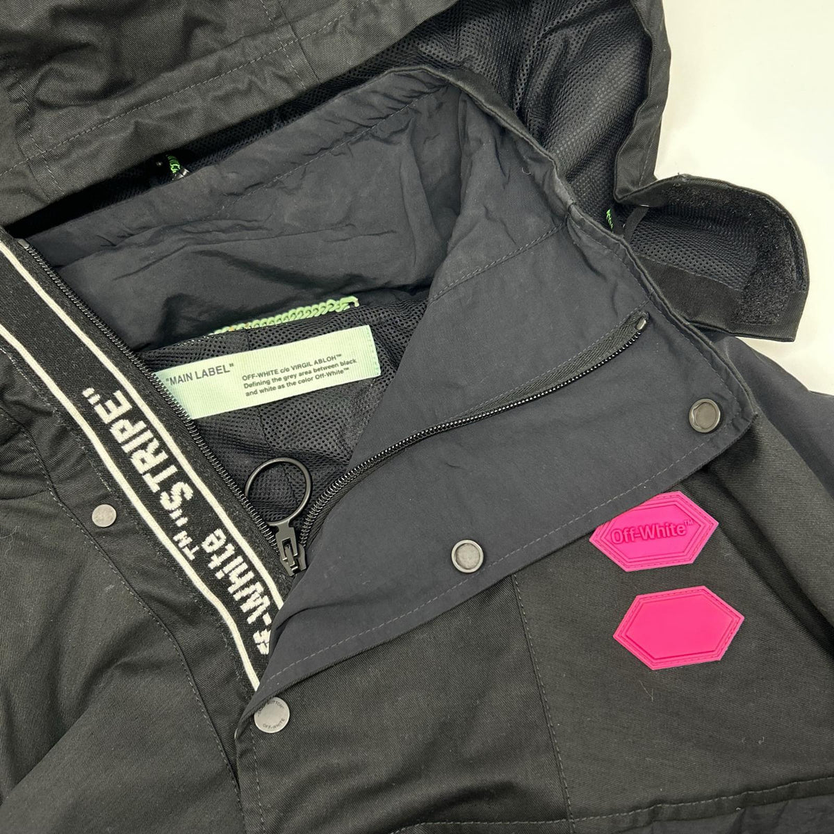 OFF-WHITE Ski Anorak Jacket Black Polyester Size L