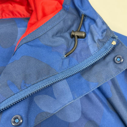 A BATHING APE Red Blue APE Camo Nylon Mountain Parka Jacket Size M