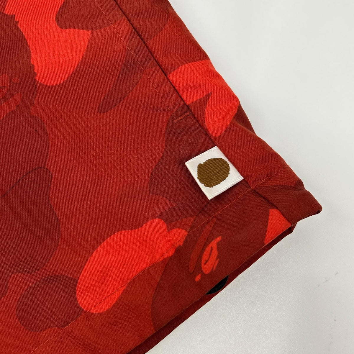 A BATHING APE Red Blue APE Camo Nylon Mountain Parka Jacket Size M