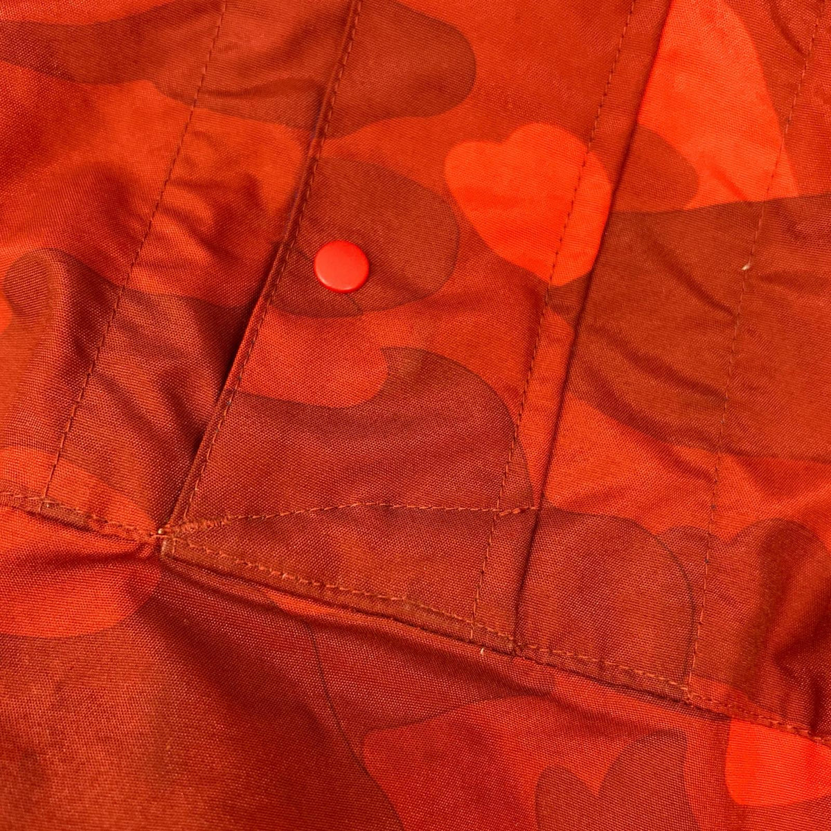 A BATHING APE Red Blue APE Camo Nylon Mountain Parka Jacket Size M