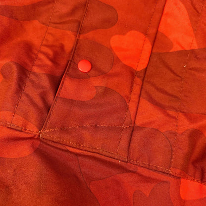 A BATHING APE Red Blue APE Camo Nylon Mountain Parka Jacket Size M