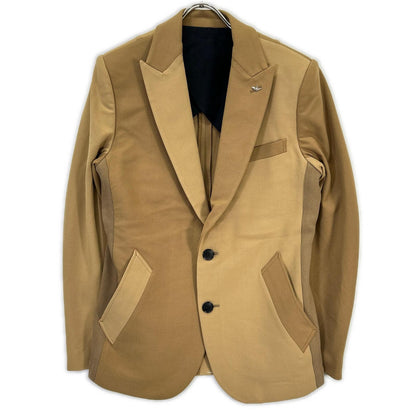 MRB CRAZY RIB Two-Tone 2-Button Blazer Beige Size IV