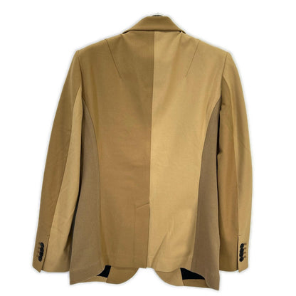 MRB CRAZY RIB Two-Tone 2-Button Blazer Beige Size IV
