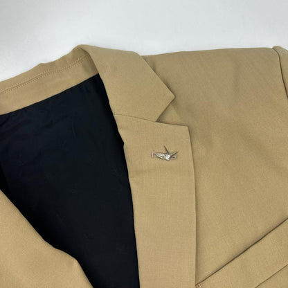 MRB COMFY Wool 2-Button Tailored Blazer Beige Size IV