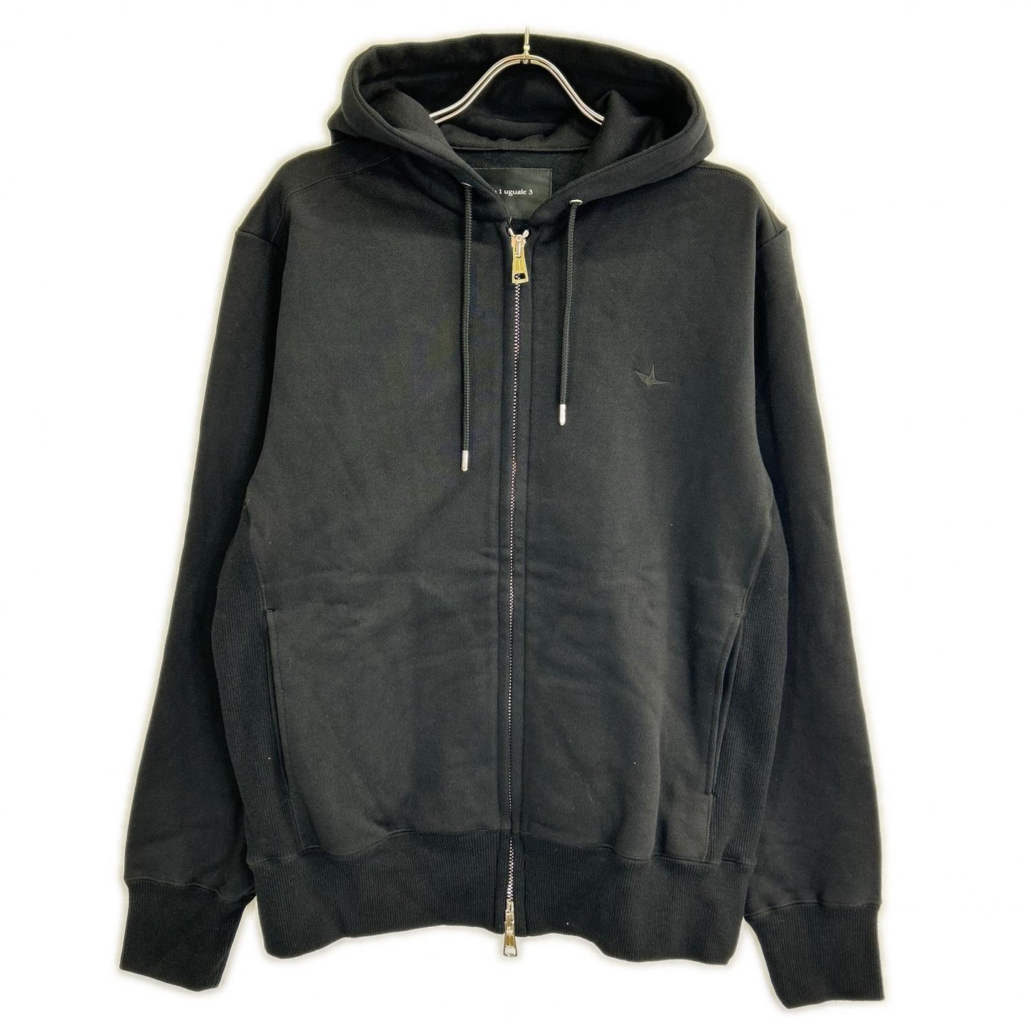 MRB SIC ZIP HOODED Side Rib Knit Jacket Black Size VII