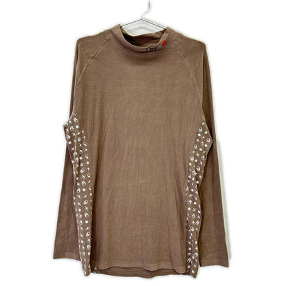 GOLF Raglan Long Sleeve UV Mock Neck T-Shirt Brown Size VI