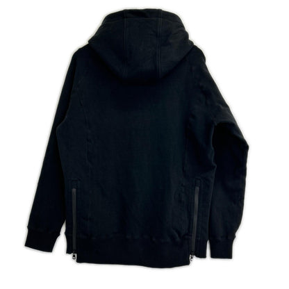 SPORT Classic Sweat Side Zip Pullover Hoodie Black Size IV