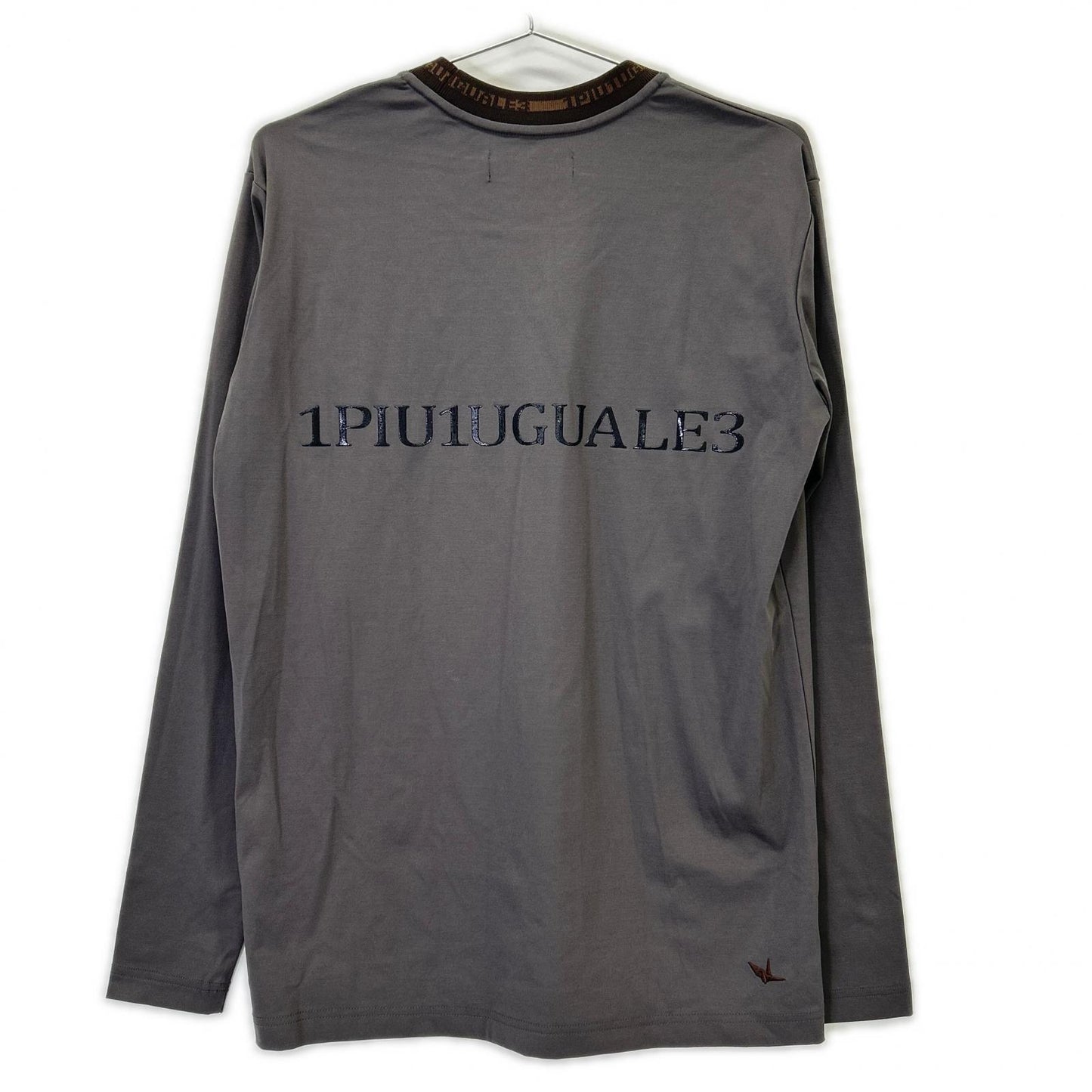 SPORT Comfortable Long Sleeve Rubber Back Logo T-Shirt Gray Size IV